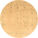 Round Oriental Brown Traditional Rug, abs4320brn