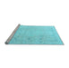 Sideview of Machine Washable Oriental Light Blue Traditional Rug, wshabs4320lblu