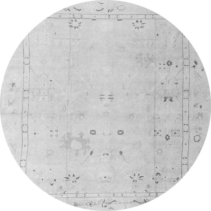 Round Oriental Gray Traditional Rug, abs4320gry