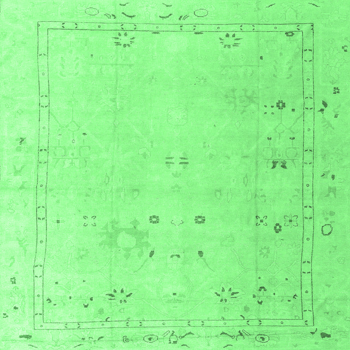 Square Oriental Emerald Green Traditional Rug, abs4320emgrn