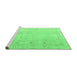 Sideview of Machine Washable Oriental Emerald Green Traditional Area Rugs, wshabs4320emgrn