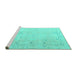 Sideview of Machine Washable Oriental Turquoise Traditional Area Rugs, wshabs4320turq