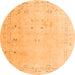 Round Oriental Orange Traditional Rug, abs4320org