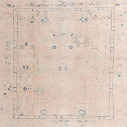 Square Abstract Desert Sand Beige Oriental Rug, abs4320