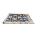 Sideview of Machine Washable Abstract Desert Sand Beige Rug, wshabs4321