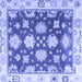 Square Machine Washable Oriental Blue Traditional Rug, wshabs4321blu