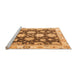 Sideview of Machine Washable Oriental Orange Traditional Area Rugs, wshabs4321org