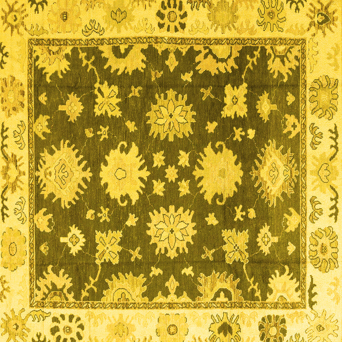 Square Oriental Yellow Traditional Rug, abs4321yw