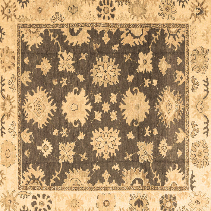 Square Machine Washable Oriental Brown Traditional Rug, wshabs4321brn