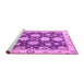 Sideview of Machine Washable Oriental Pink Traditional Rug, wshabs4321pnk