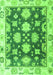 Machine Washable Oriental Green Traditional Area Rugs, wshabs4321grn