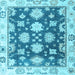 Square Machine Washable Oriental Light Blue Traditional Rug, wshabs4321lblu