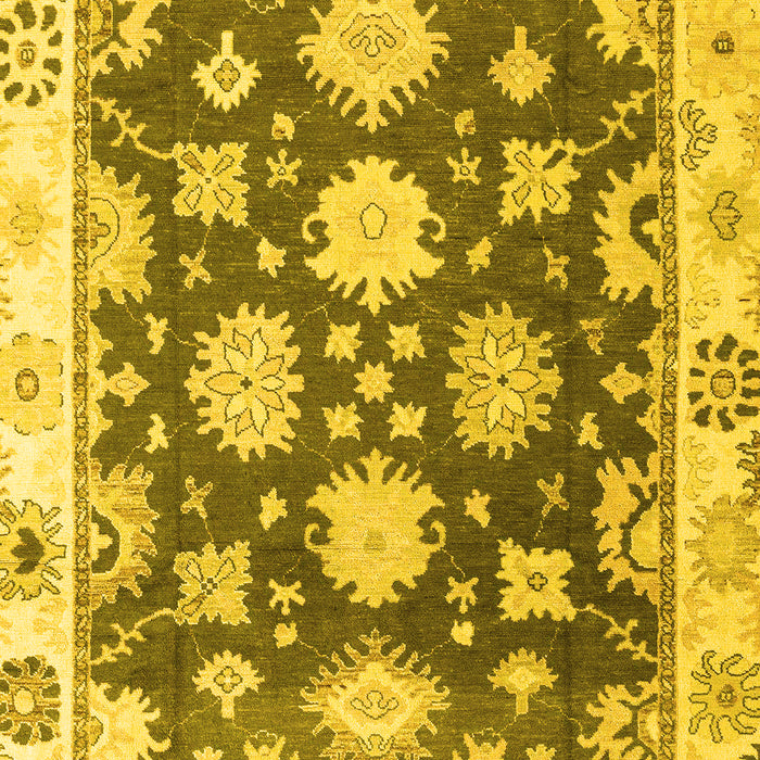 Machine Washable Oriental Yellow Traditional Rug, wshabs4321yw