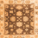 Square Machine Washable Oriental Orange Traditional Area Rugs, wshabs4321org