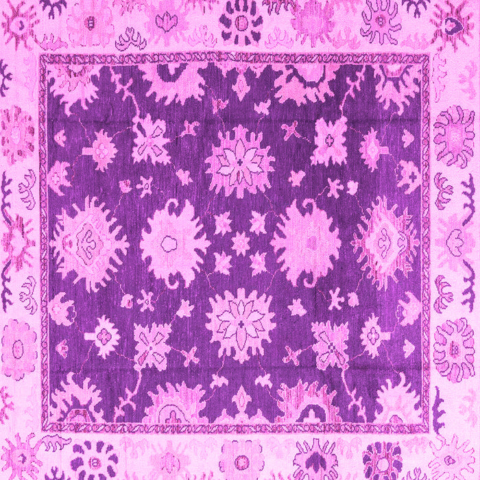 Square Machine Washable Oriental Pink Traditional Rug, wshabs4321pnk
