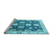 Sideview of Machine Washable Oriental Light Blue Traditional Rug, wshabs4321lblu