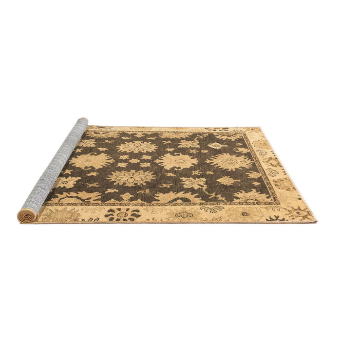 Sideview of Machine Washable Oriental Brown Traditional Rug, wshabs4321brn
