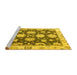 Sideview of Machine Washable Oriental Yellow Traditional Rug, wshabs4321yw