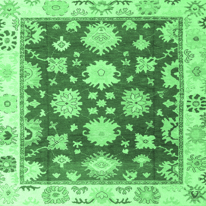 Square Oriental Emerald Green Traditional Rug, abs4321emgrn