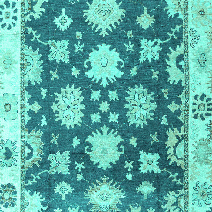 Machine Washable Oriental Turquoise Traditional Area Rugs, wshabs4321turq