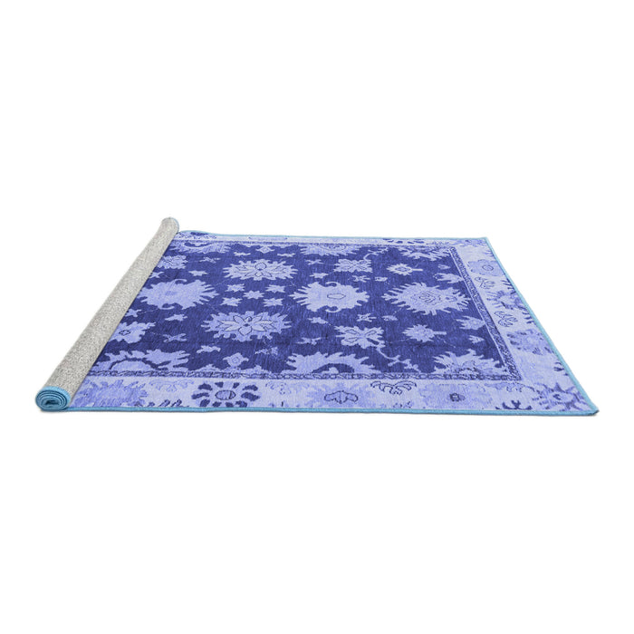Sideview of Machine Washable Oriental Blue Traditional Rug, wshabs4321blu