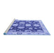 Sideview of Machine Washable Oriental Blue Traditional Rug, wshabs4321blu