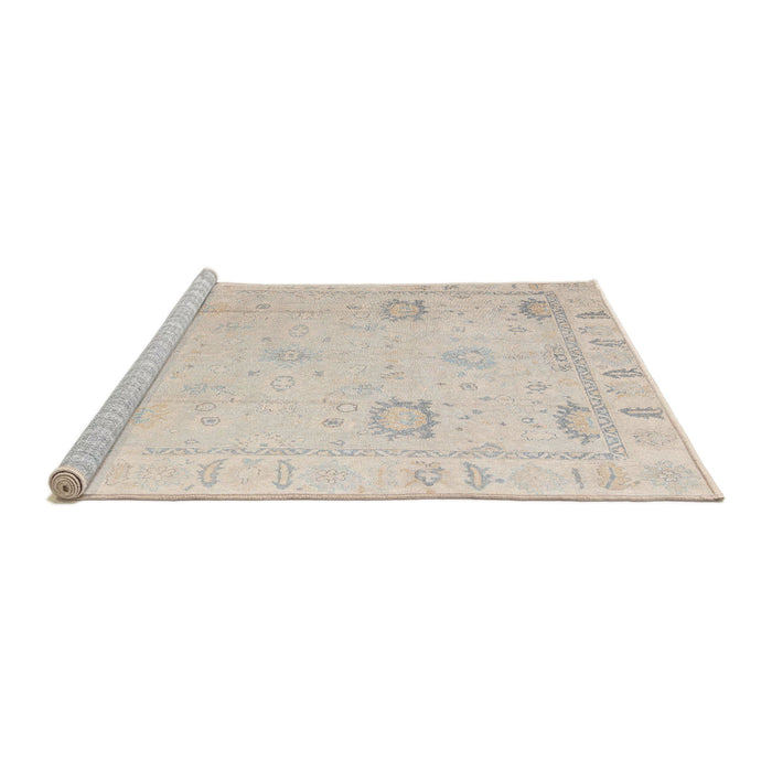 Sideview of Machine Washable Abstract Wheat Beige Rug, wshabs4322