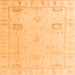 Square Oriental Orange Traditional Rug, abs4322org