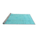 Sideview of Machine Washable Oriental Light Blue Traditional Rug, wshabs4322lblu