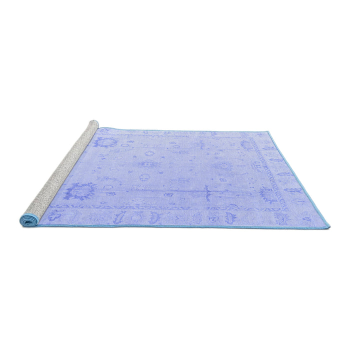 Sideview of Machine Washable Oriental Blue Traditional Rug, wshabs4322blu