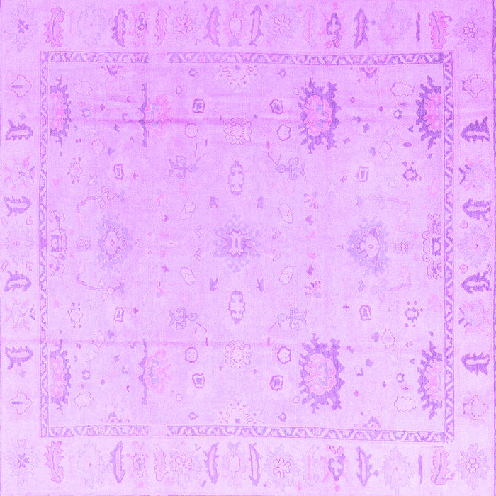 Square Machine Washable Oriental Purple Traditional Area Rugs, wshabs4322pur