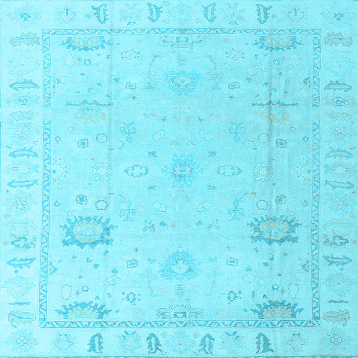 Square Oriental Light Blue Traditional Rug, abs4322lblu