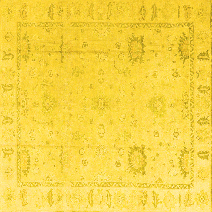 Square Oriental Yellow Traditional Rug, abs4322yw