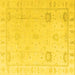 Square Oriental Yellow Traditional Rug, abs4322yw