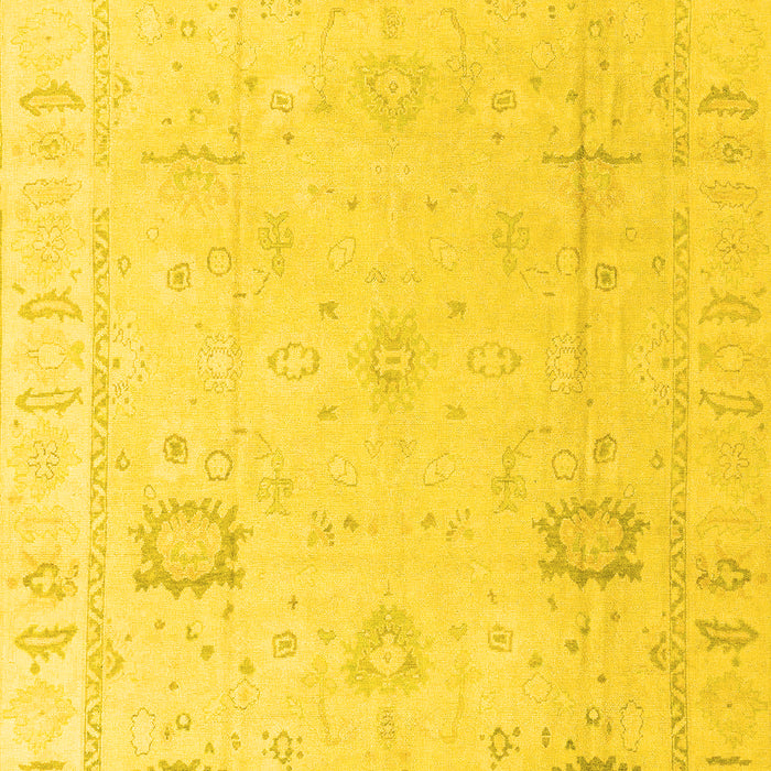 Machine Washable Oriental Yellow Traditional Rug, wshabs4322yw