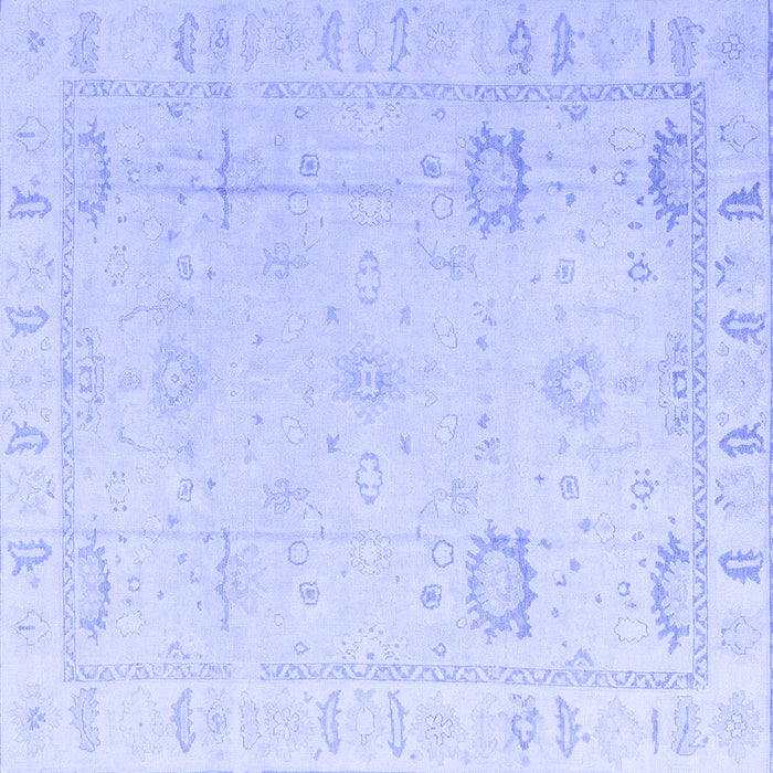 Square Machine Washable Oriental Blue Traditional Rug, wshabs4322blu