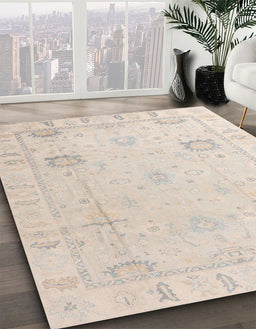 Machine Washable Abstract Wheat Beige Rug in a Family Room, wshabs4322