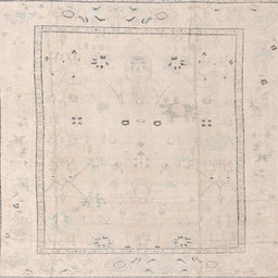 Square Machine Washable Abstract Light Orange Rug, wshabs4323