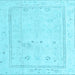 Square Oriental Light Blue Traditional Rug, abs4323lblu