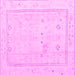 Square Oriental Pink Traditional Rug, abs4323pnk