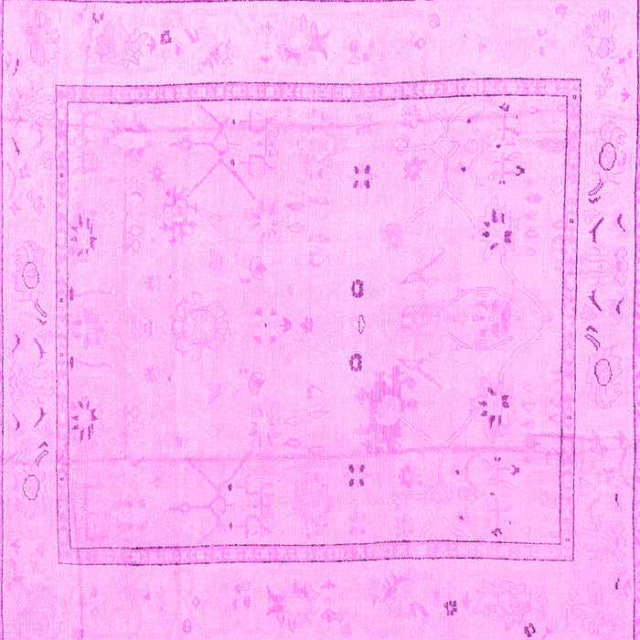 Square Machine Washable Oriental Pink Traditional Rug, wshabs4323pnk