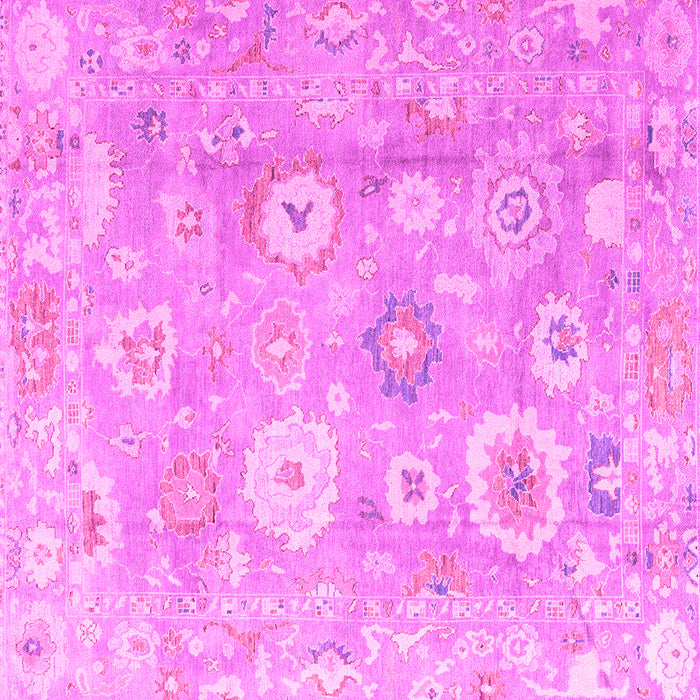 Square Machine Washable Oriental Pink Traditional Rug, wshabs4324pnk