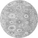 Round Oriental Gray Traditional Rug, abs4324gry