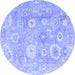 Round Oriental Blue Traditional Rug, abs4324blu