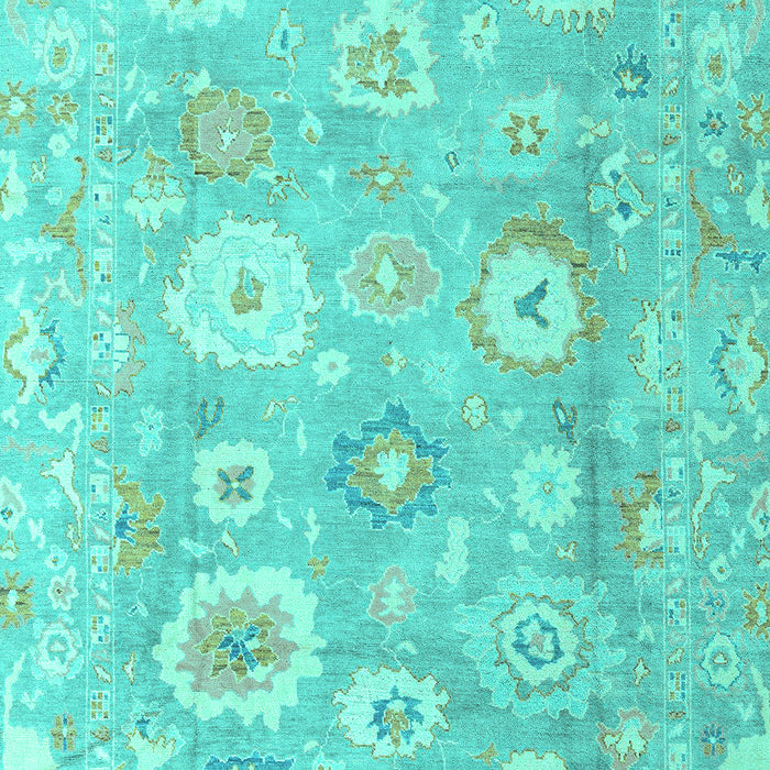 Machine Washable Oriental Turquoise Traditional Area Rugs, wshabs4324turq