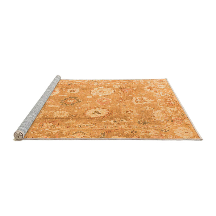 Sideview of Machine Washable Oriental Orange Traditional Area Rugs, wshabs4324org