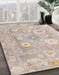 Machine Washable Abstract Khaki Rose Pink Rug in a Family Room, wshabs4324