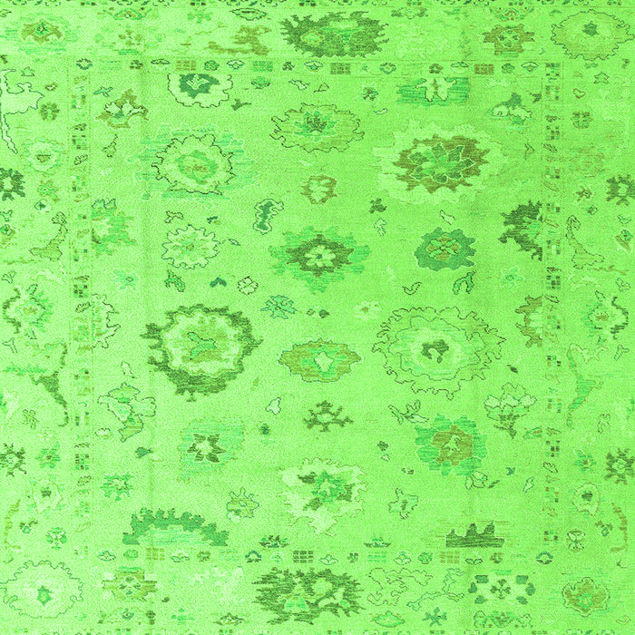 Square Oriental Green Traditional Rug, abs4325grn