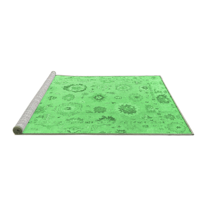 Sideview of Machine Washable Oriental Emerald Green Traditional Area Rugs, wshabs4325emgrn