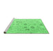 Sideview of Machine Washable Oriental Emerald Green Traditional Area Rugs, wshabs4325emgrn